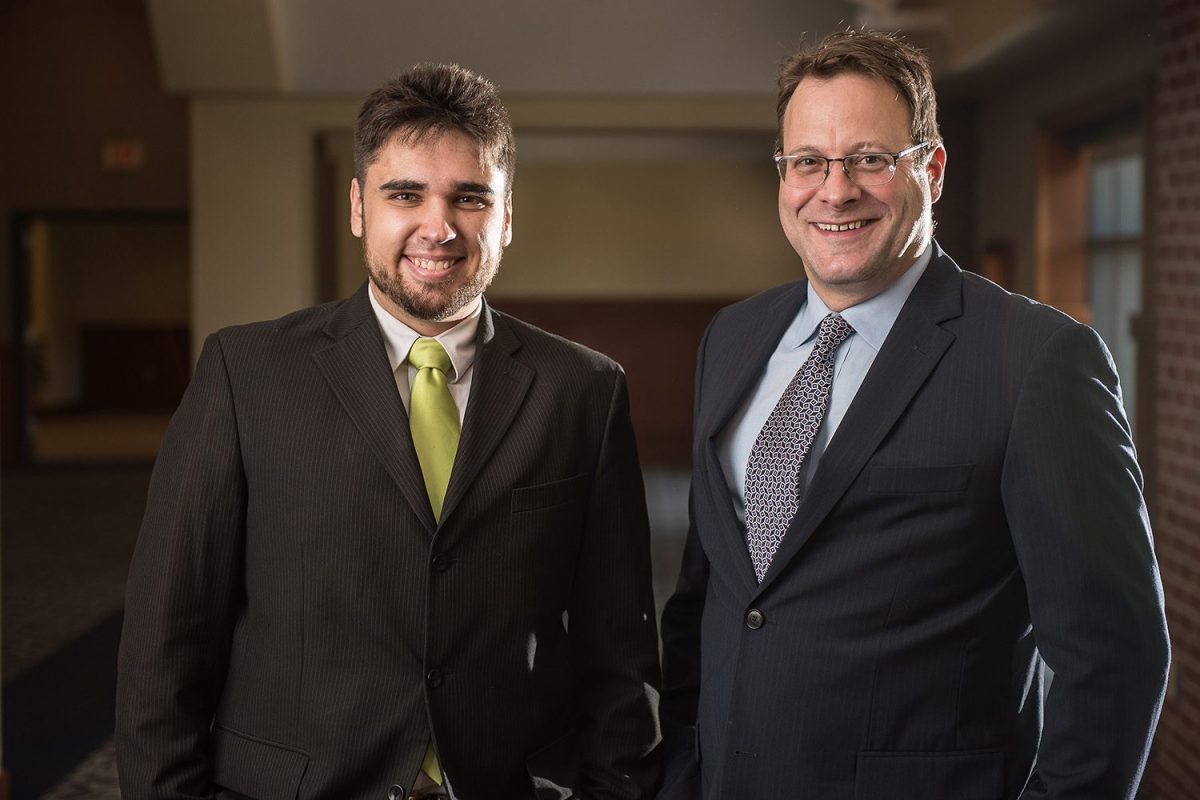 Portrait of Simvize founders Kostyantyn Partola and Dr. George Lykotrafitis