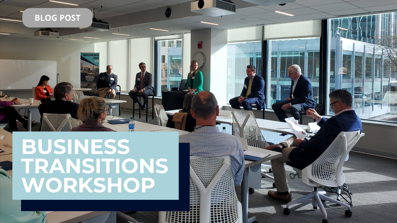 Program members meet at the Graduate Business Learning Center