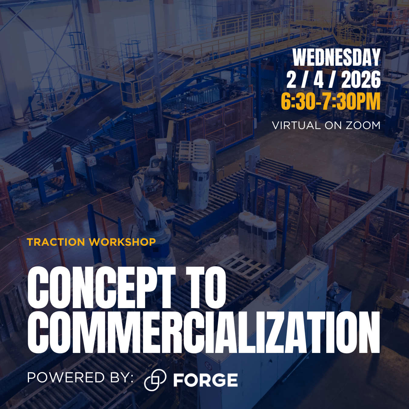 concept to commercialization virtual workshop on February 4 with FORGE