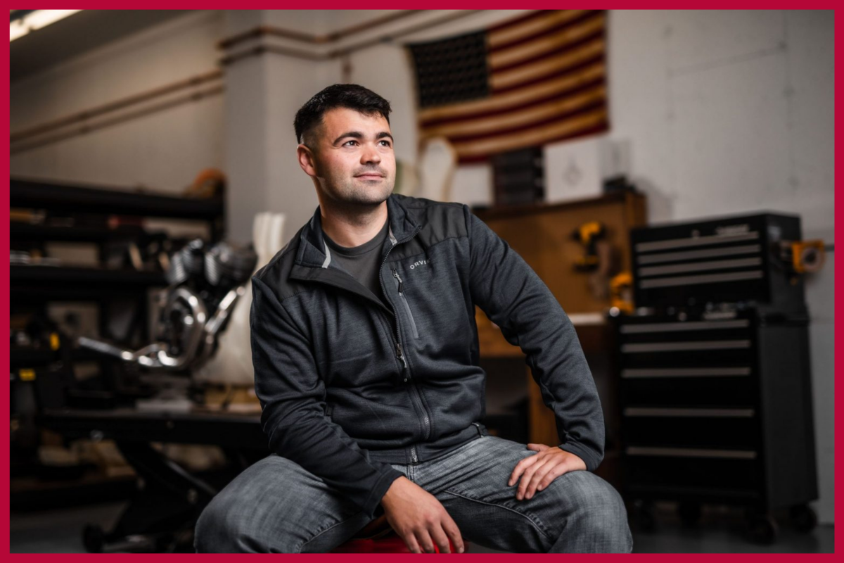 EBV participant posing in his studio